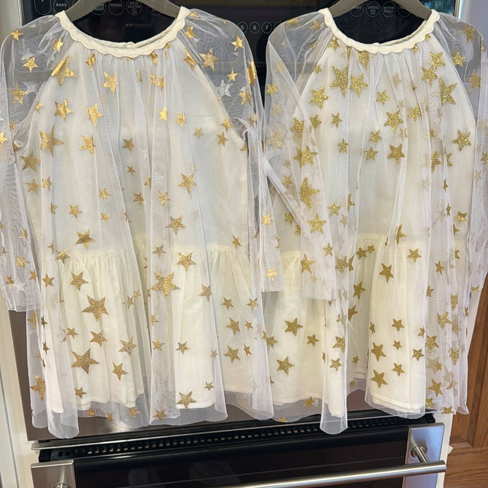 Stella McCartney - White Tulle Dress w/ Gold Stars